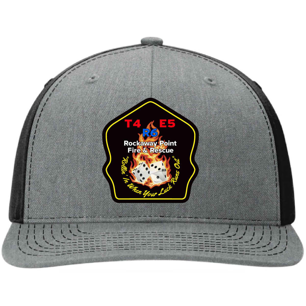 Rockaway Point Firefighter Leather Patch Hat