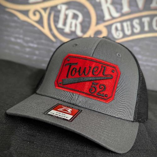 Custom embroiderd Tower company 52 Richardson hat. In black and red