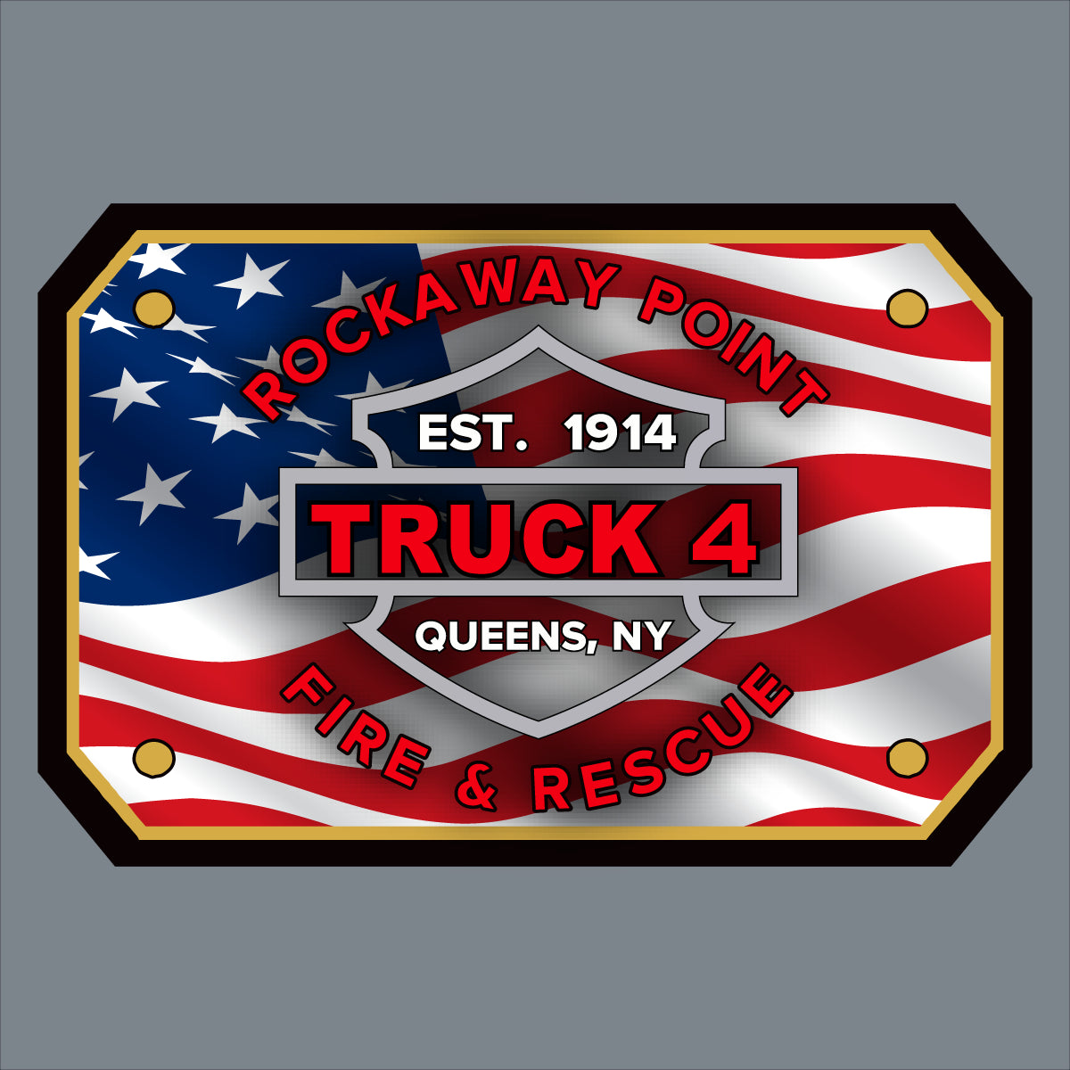 Rockaway Point Firefighter Leather Patch Hat