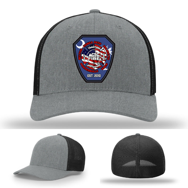 ACTC firefighter training hat showing program pride in leather