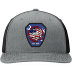 Firefighter training hat featuring ACTC program leather patch