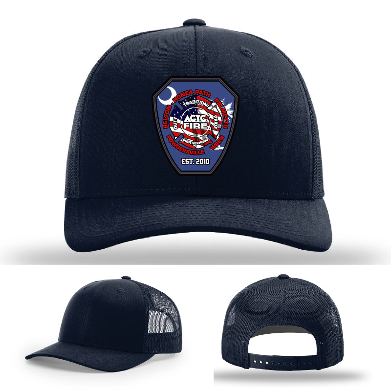 ACTC fire program graduate hat with full grain leather patch