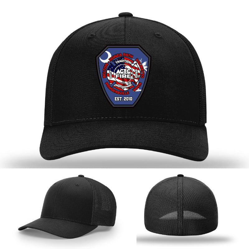 ACTC Firefighting Program student hat with engraved leather patch