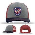 Leather firefighter patch hat built for ACTC firefighting program