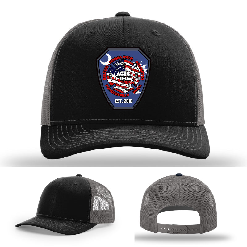 Leather patch hat designed for ACTC firefighting graduates