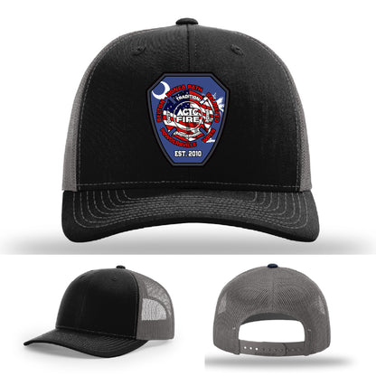 Leather patch hat designed for ACTC firefighting graduates