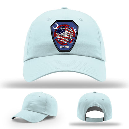 ACTC firefighting graduate hat built with engraved leather patch