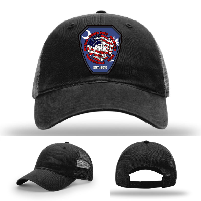 ACTC firefighter training hat built with custom program patch