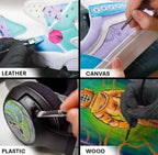 Angelus paint being applied to leather, canvas, plastic, and wood projects