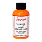 Angelus Orange acrylic leather paint in a labeled 4 oz bottle