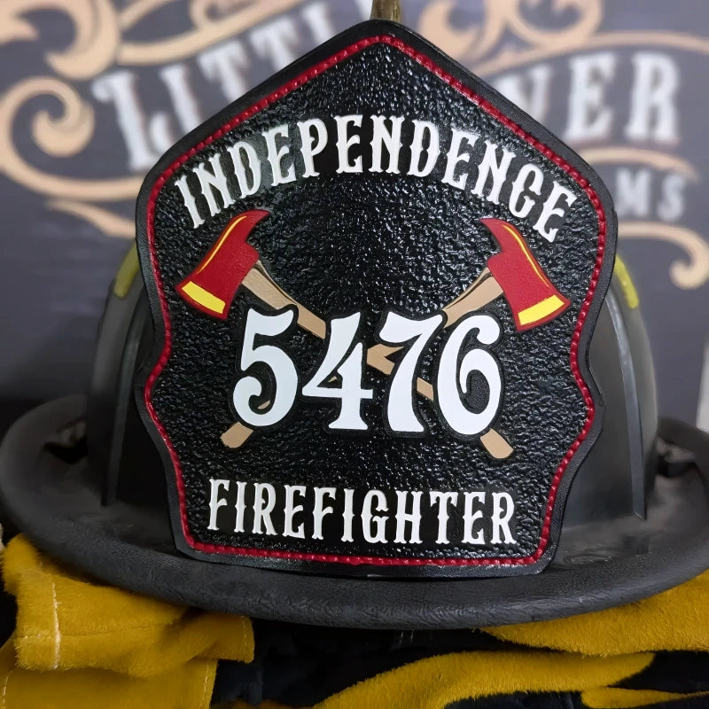Durable leather firefighter helmet shield ready for mounting