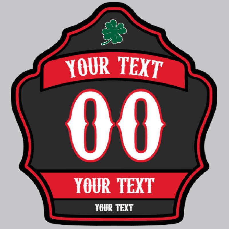 handcrafted fire helmet front with raised leather design