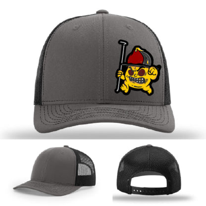 Leather patch firefighter hat Backdraft Bastard style built for firehouse pride