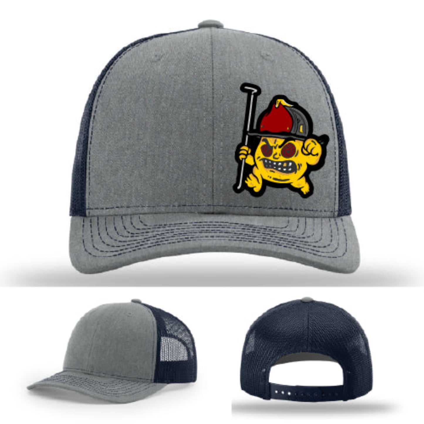 Backdraft Bastard firefighter hat station wear design with strong patch presence