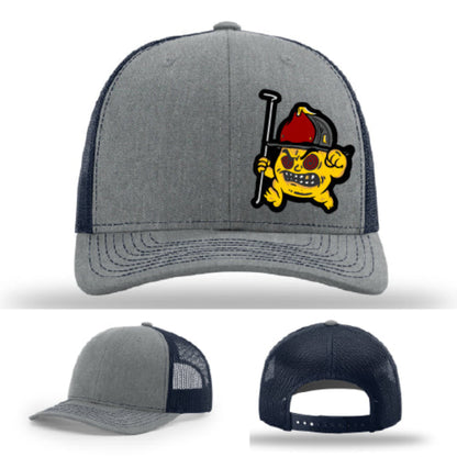 Backdraft Bastard firefighter hat station wear design with strong patch presence