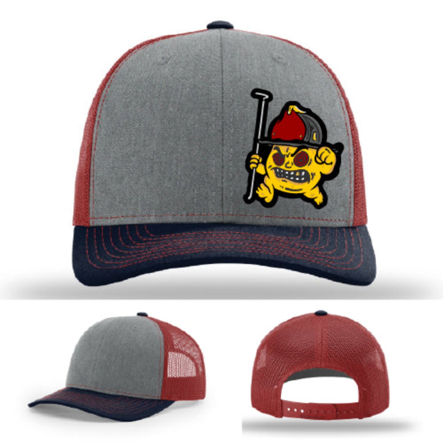 Richardson firefighter hat breathable mesh with Backdraft Bastard patch artwork