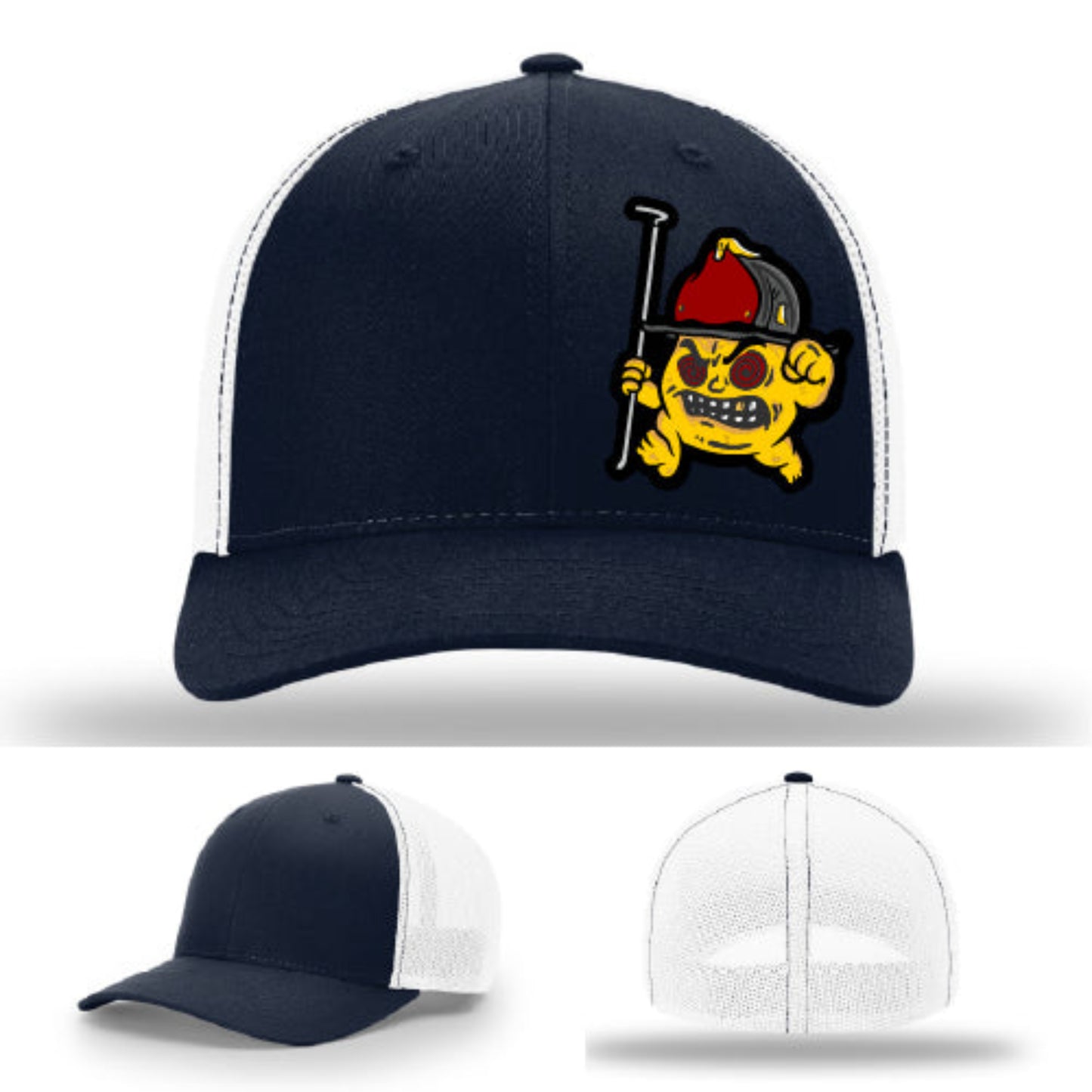 Leather firefighter hat Backdraft Bastard artwork durable Richardson crown design