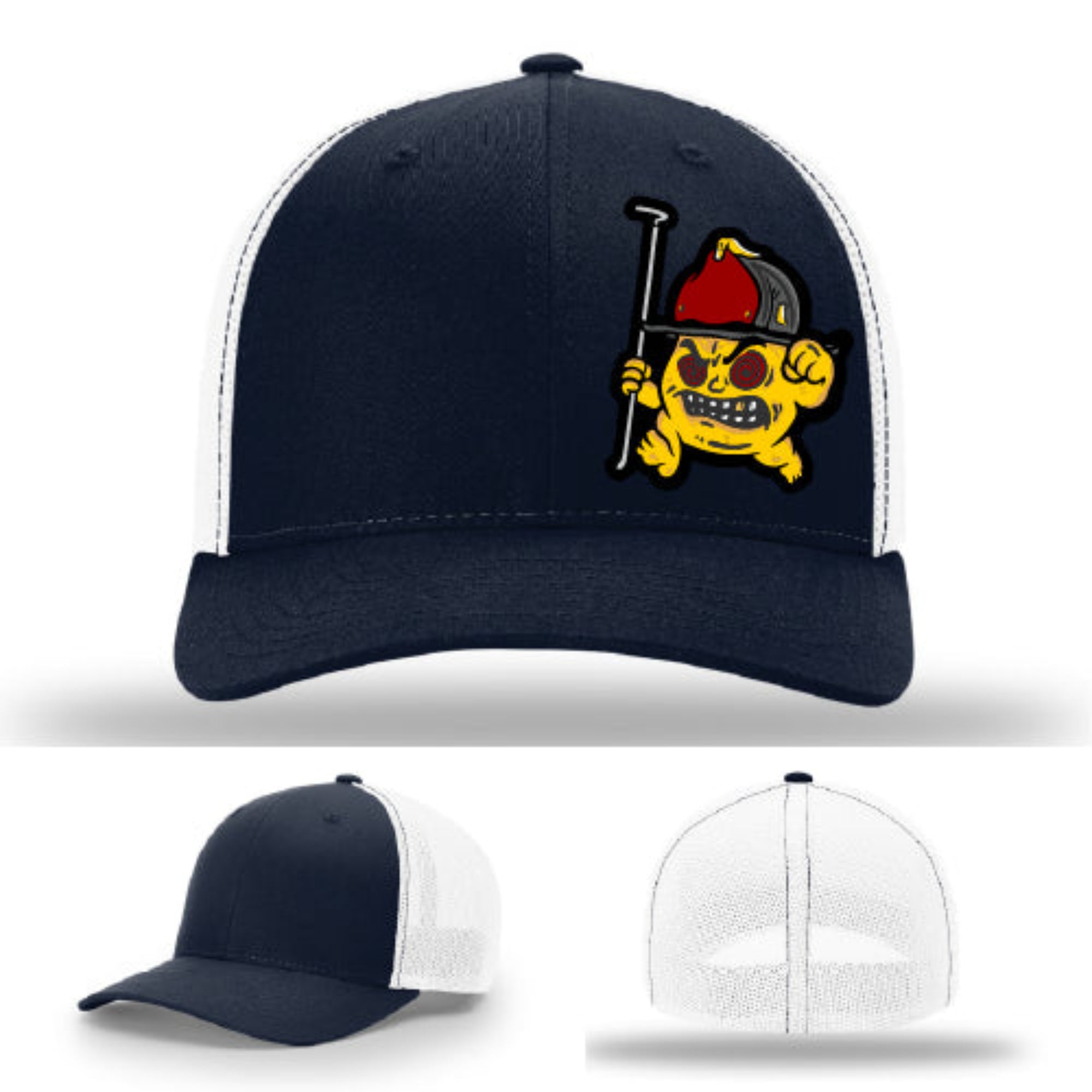 Leather firefighter hat Backdraft Bastard artwork durable Richardson crown design