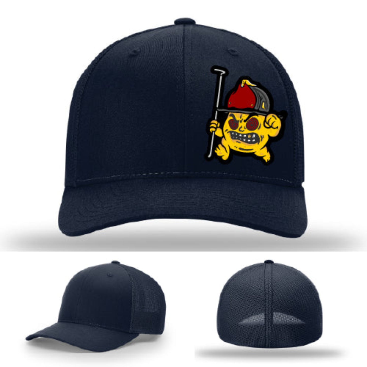 Richardson firefighter hat structured crown with Backdraft Bastard patch artwork