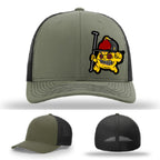 Backdraft Bastard firefighter apparel hat full grain leather patch statement piece