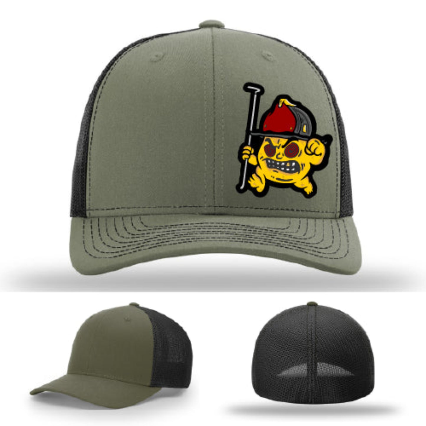 Backdraft Bastard firefighter apparel hat full grain leather patch statement piece