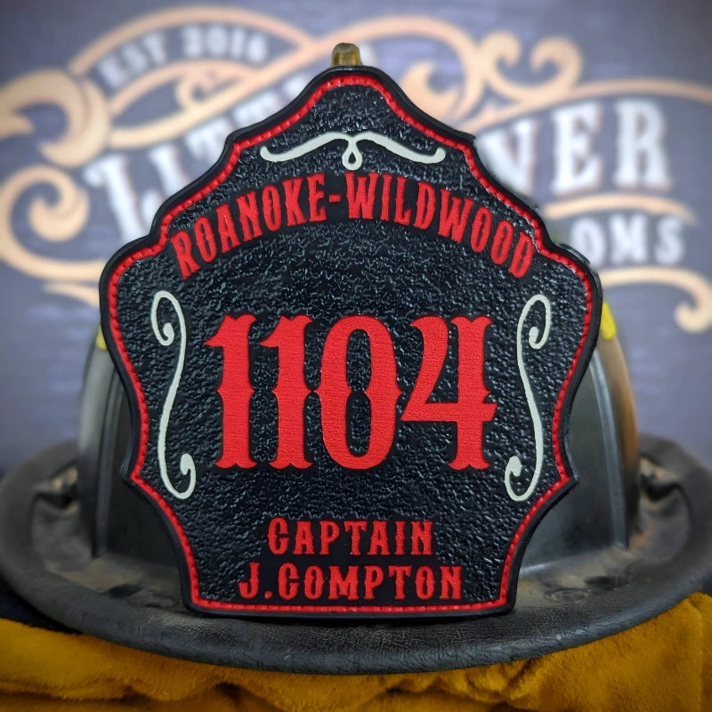Custom Bare Bones firefighter helmet shield leather build