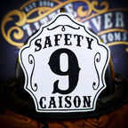 Custom Bare Bones firefighter helmet shield in leather