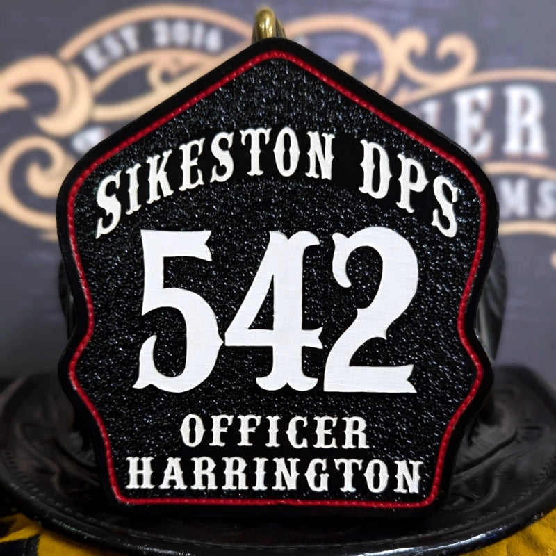 Leather Bare Bones firefighter helmet shield made to order