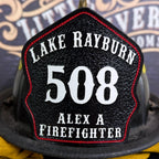 Bare Bones firefighter helmet shield in full grain leather