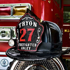 Bare Bones firefighter helmet shield with Maltese profile