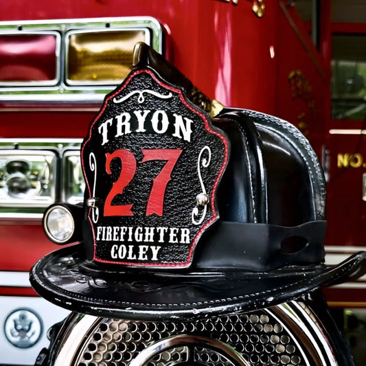 Bare Bones firefighter helmet shield with Maltese profile