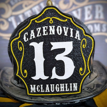 Custom Bare Bones firefighter helmet shield handmade