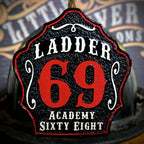 Custom Bare Bones firefighter helmet shield for companies