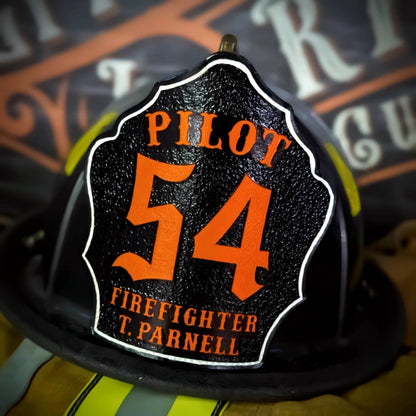 Bare Bones firefighter helmet shield simple design