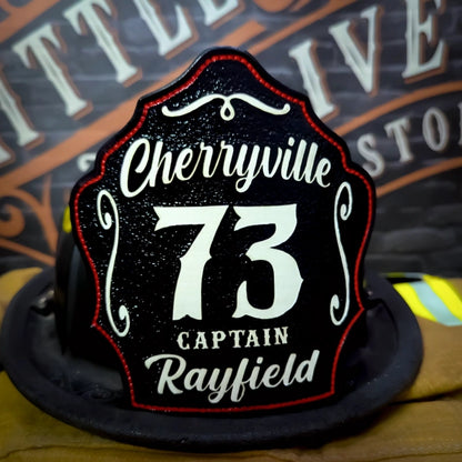 Custom Bare Bones firefighter helmet shield strong design