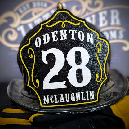 Bare Bones firefighter helmet shield with live preview