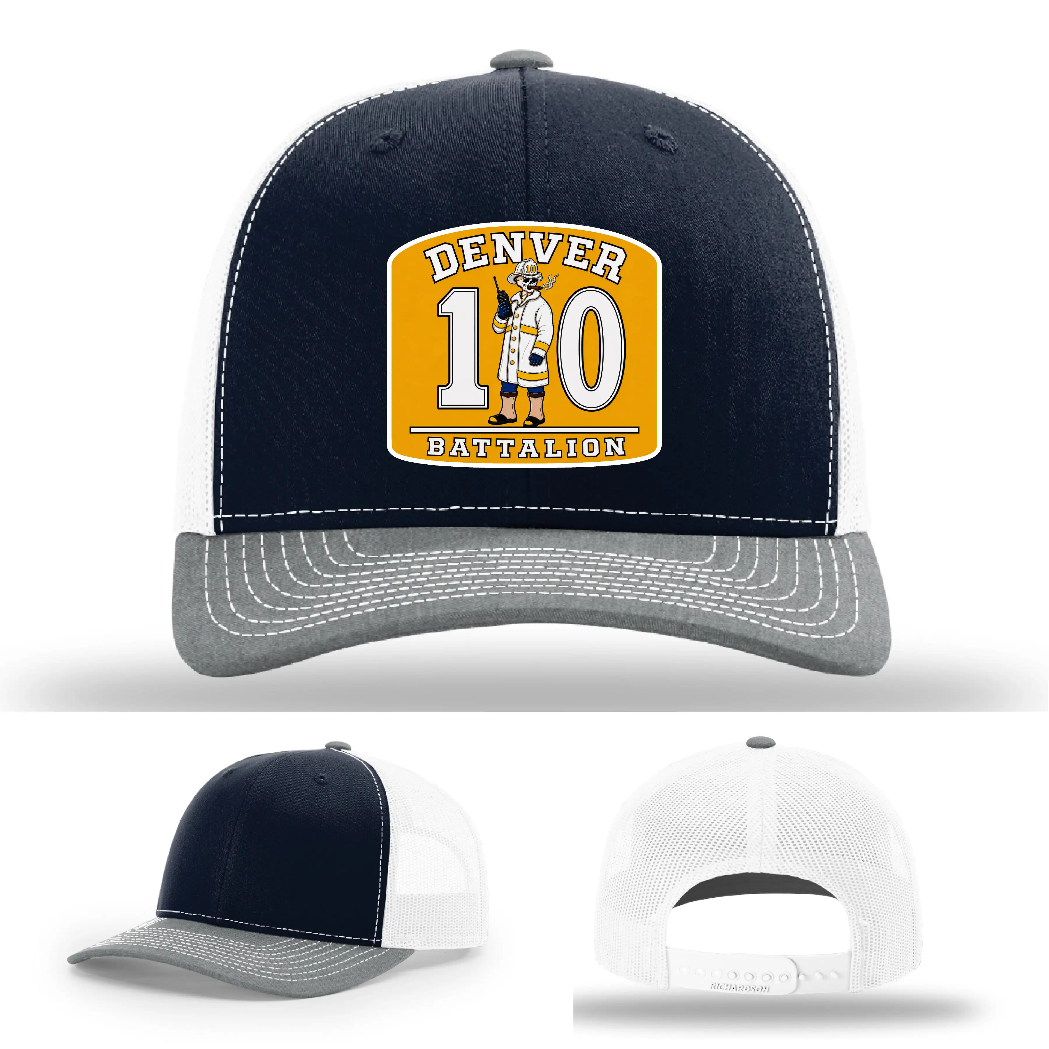 Battalion 10 leather patch hat for firefighters