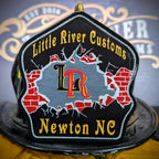 Brick House firefighter helmet shield with cracked brick design