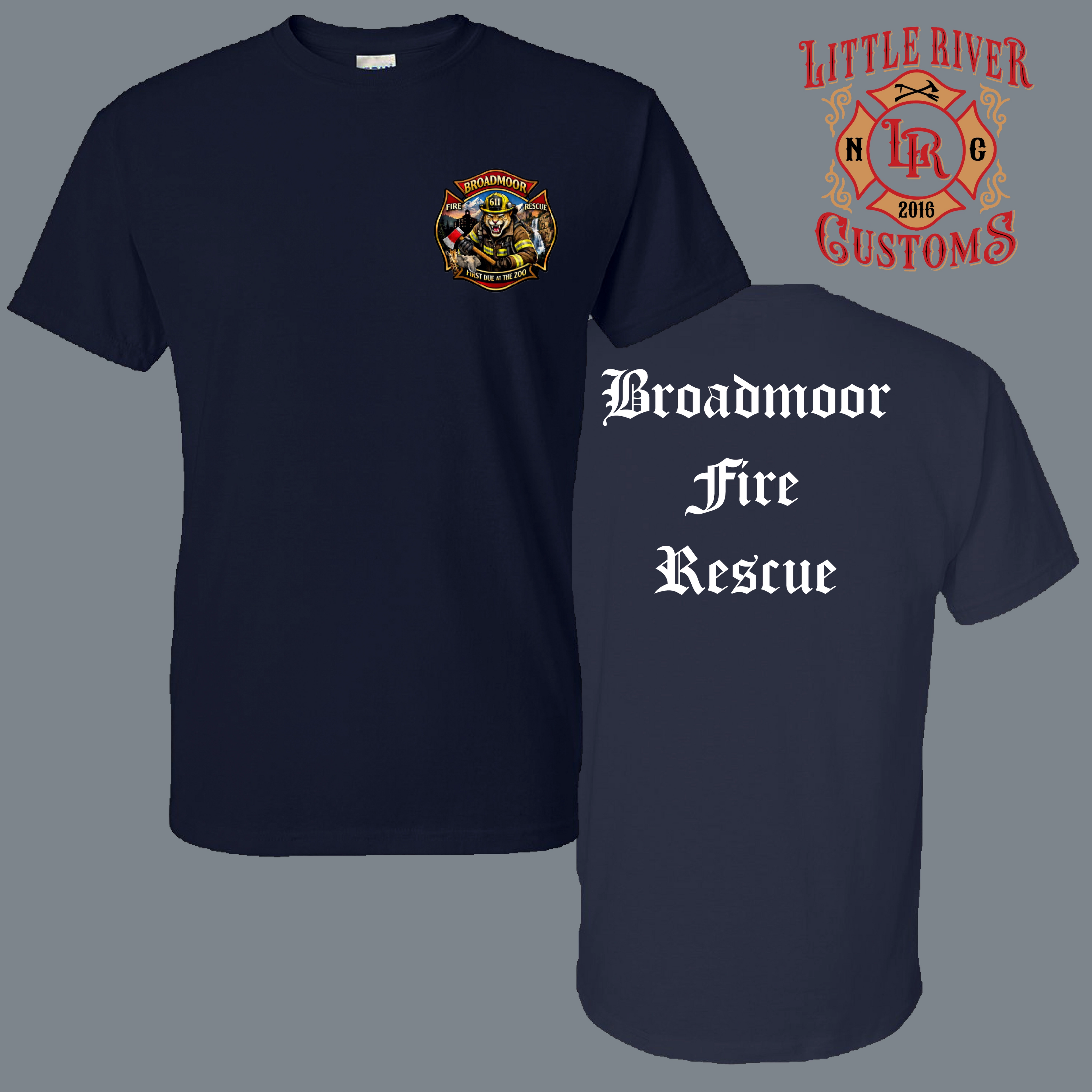 Broadmoor Fire Department firefighter shirt design