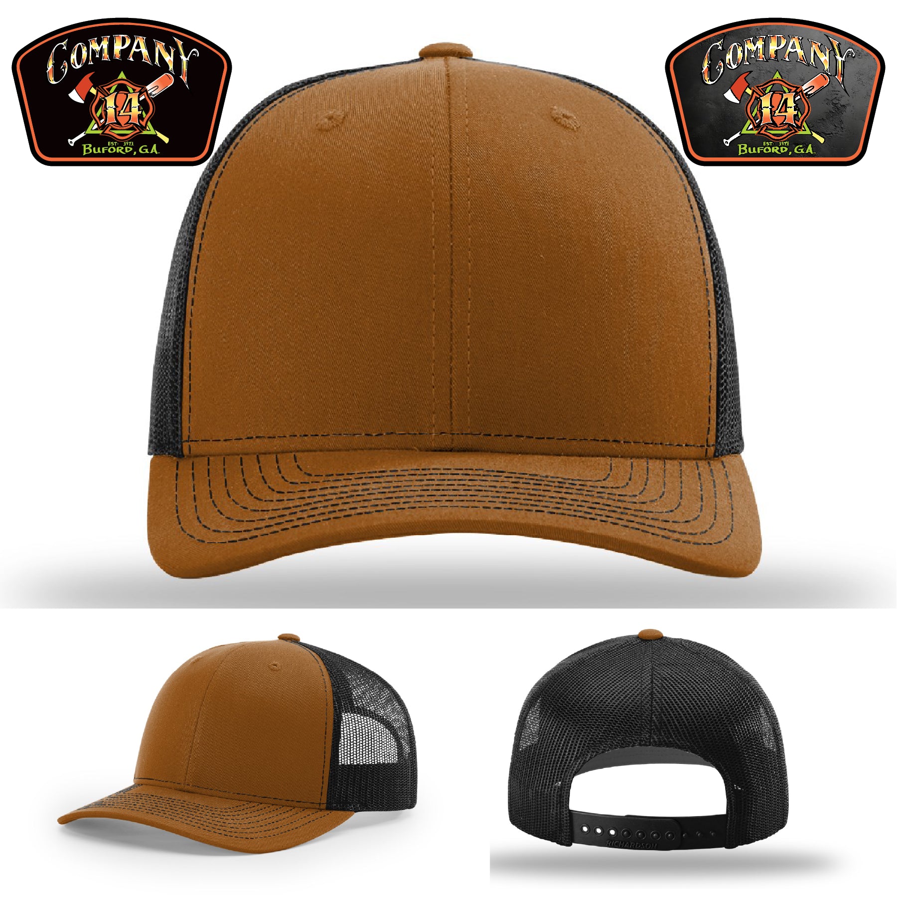 Buford Company 14 hat with engraved department logo patch