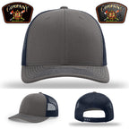 Firefighter station hat showing Buford Company 14 identity