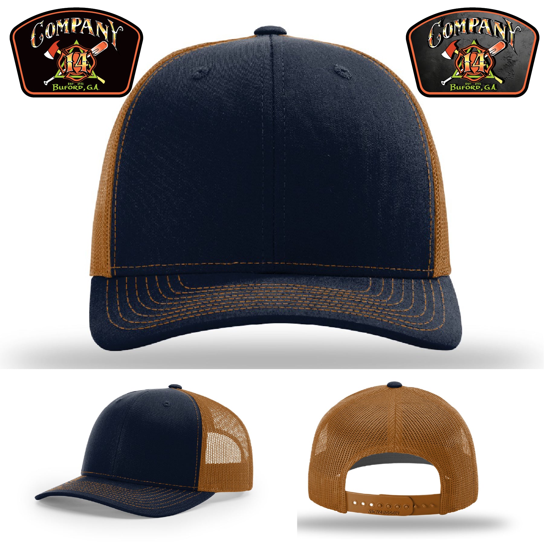Firehouse ready Buford Company 14 leather patch firefighter hat
