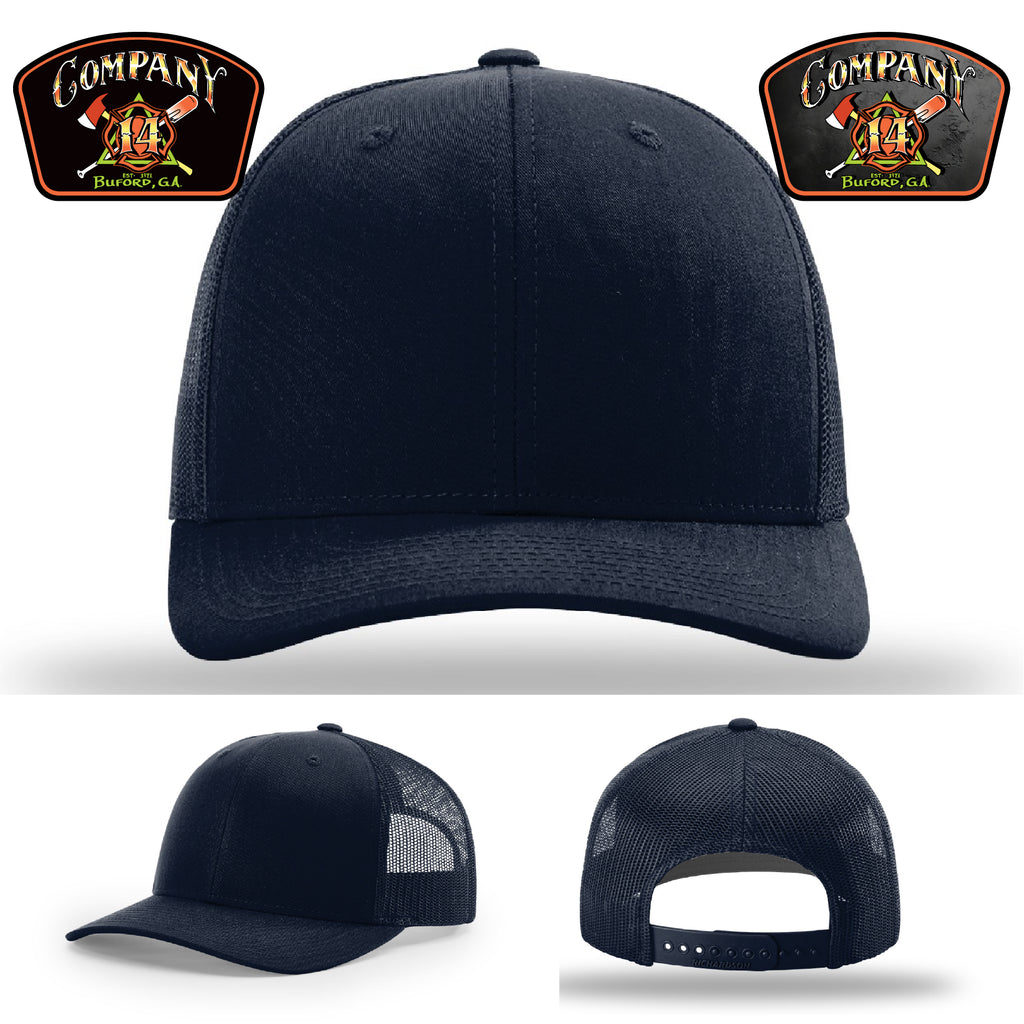 Custom department hat featuring Buford Company 14 leather logo