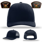 Custom department hat featuring Buford Company 14 leather logo