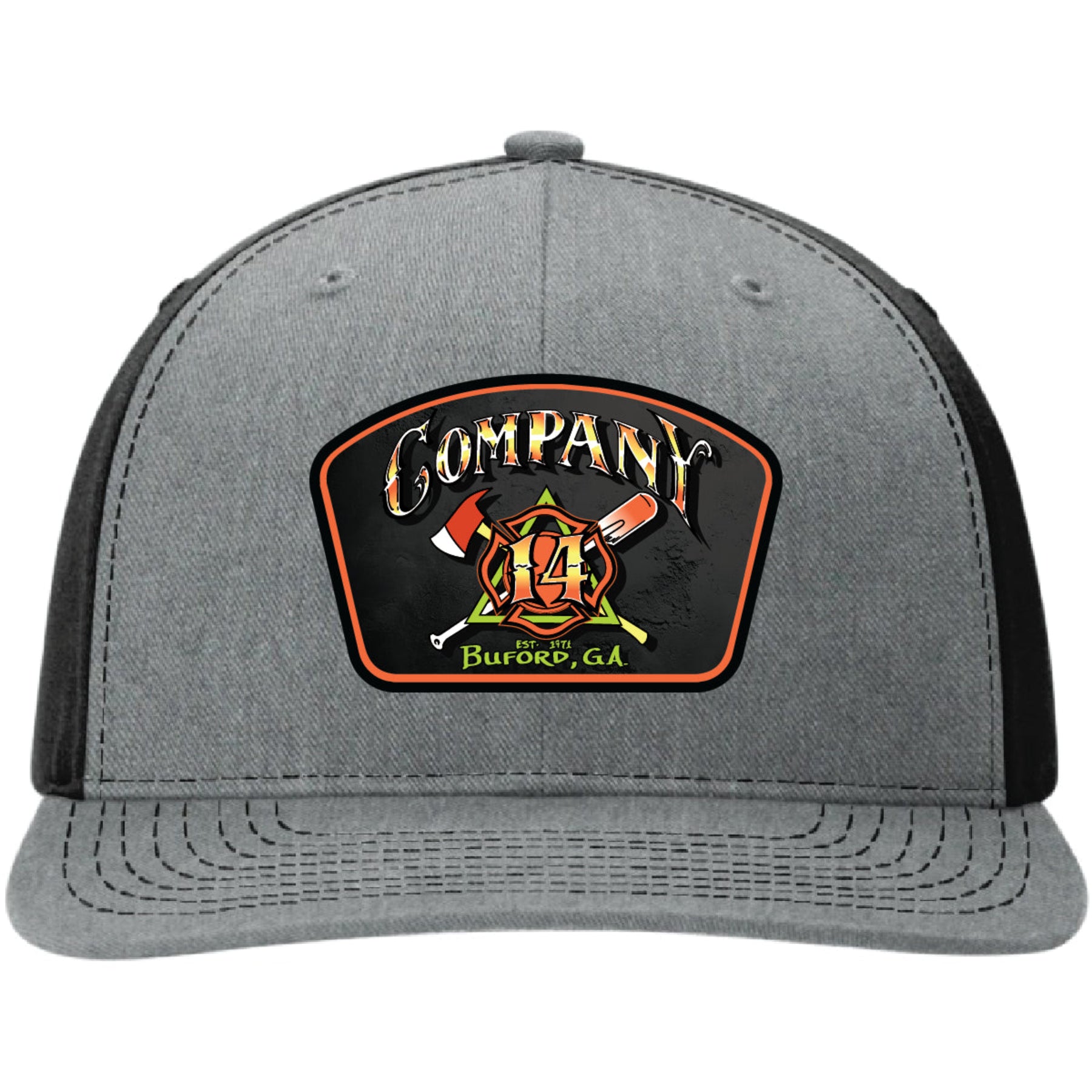 Buford Company 14 station hat with engraved leather emblem