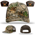 Firefighter hat with Buford Company 14 station logo artwork