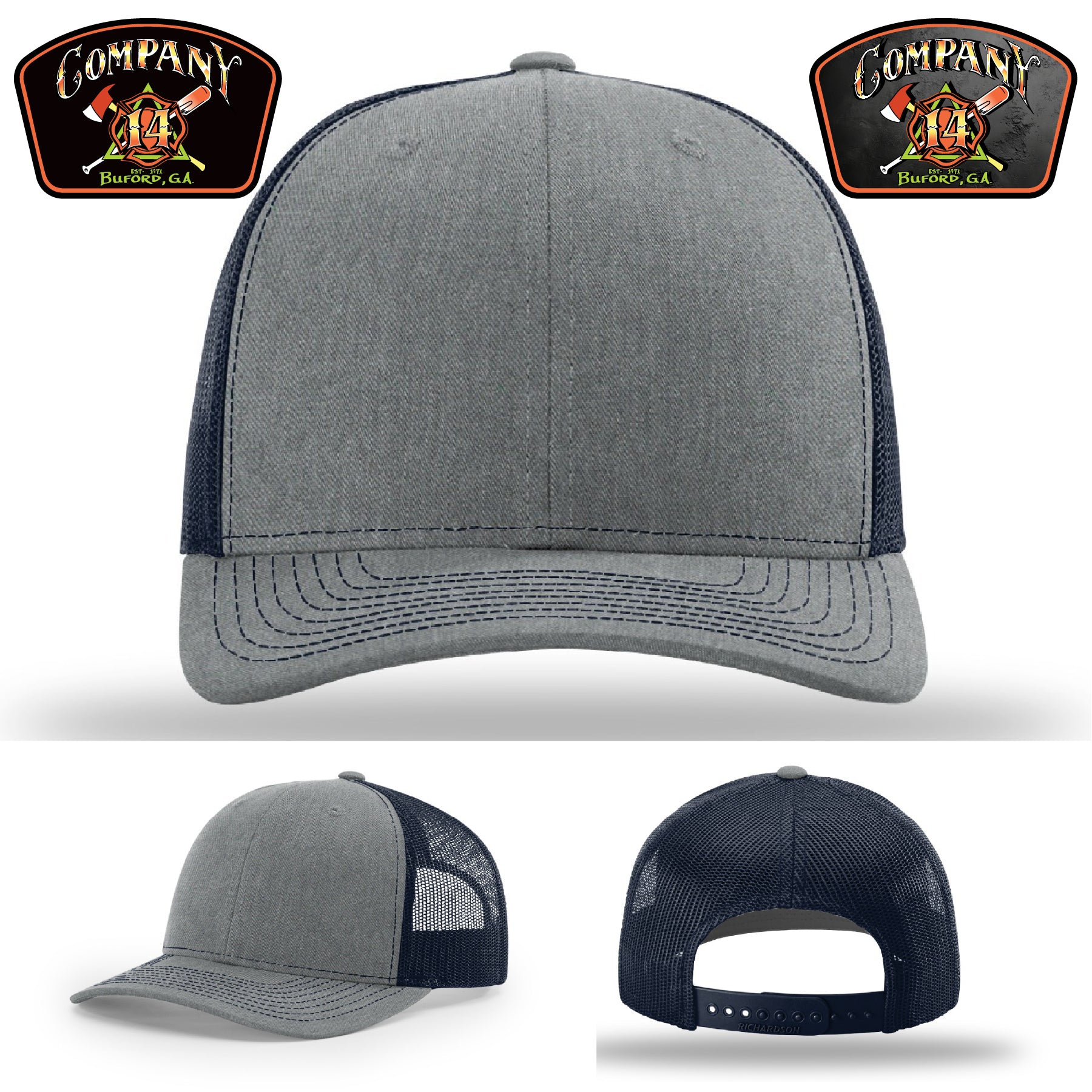 Custom firefighter hat honoring Buford Company 14 tradition