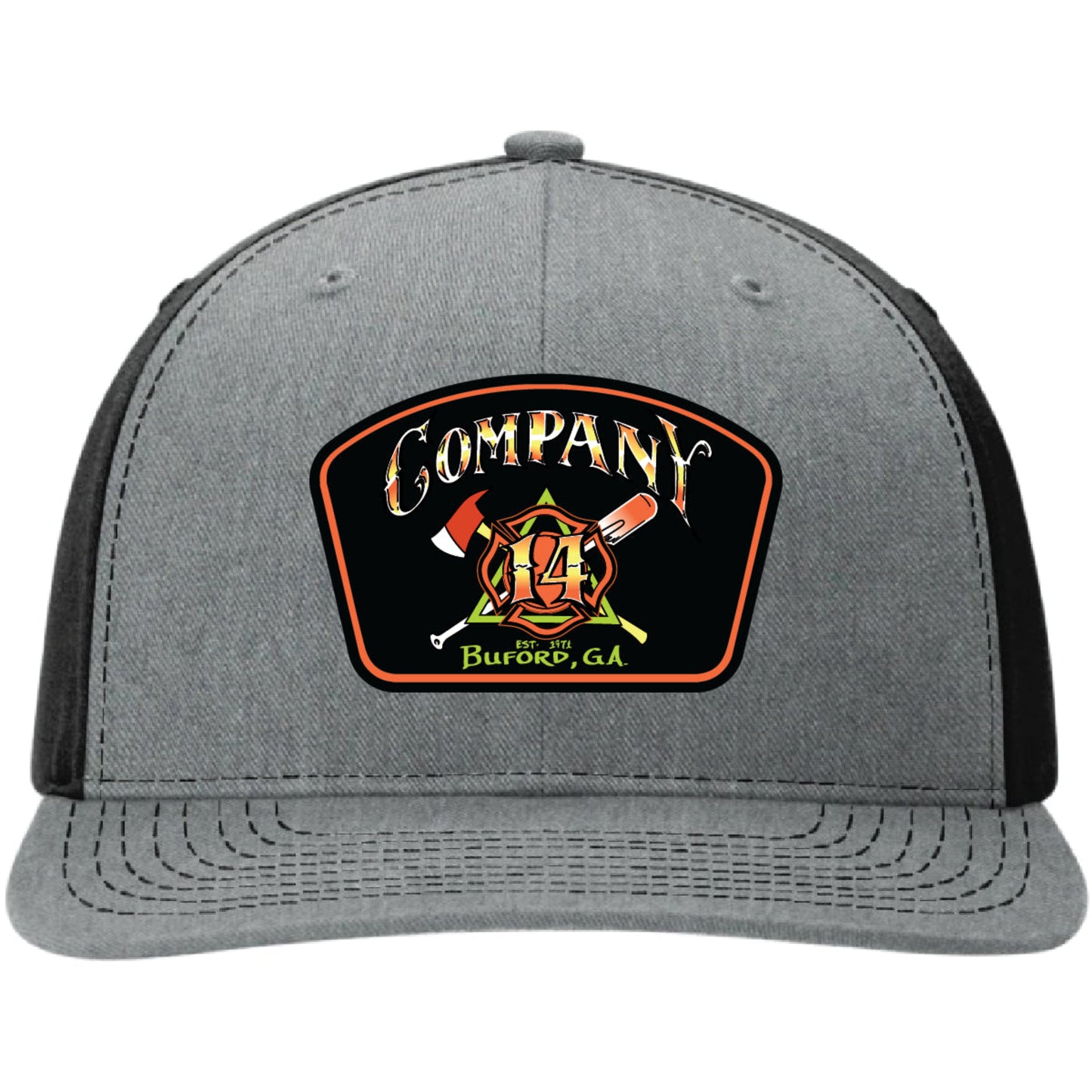 Leather patch firefighter hat for Buford Company 14 crew