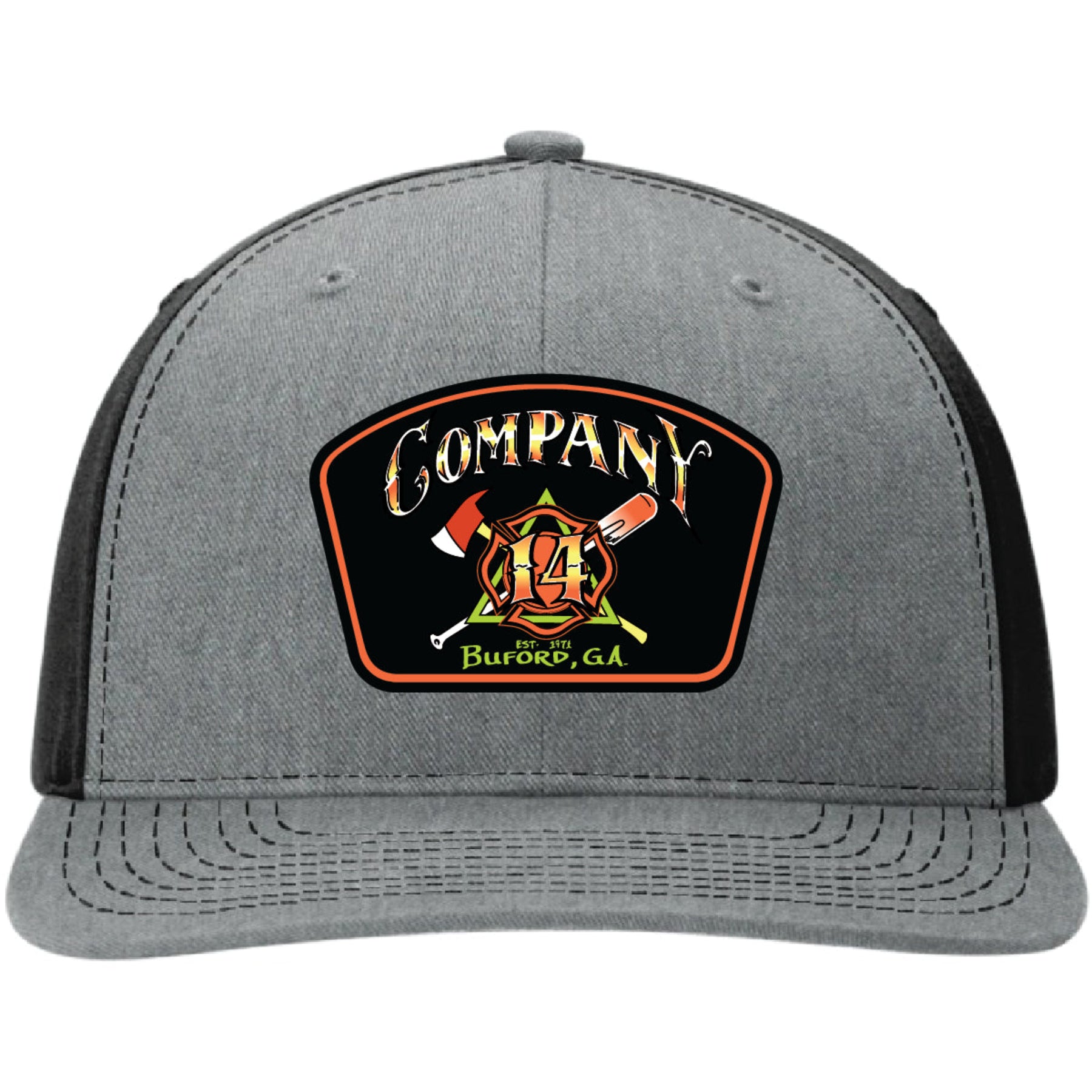Leather patch firefighter hat for Buford Company 14 crew