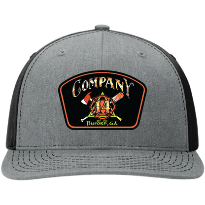 Leather patch firefighter hat for Buford Company 14 crew